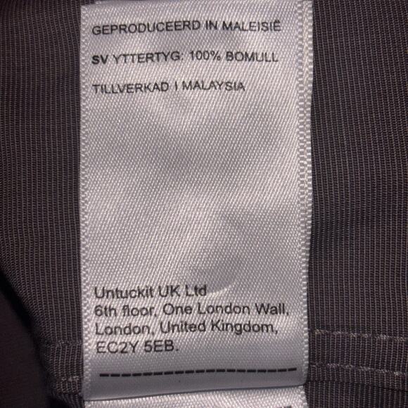 Untuckit Shirt Mens XL Gray Sangiovese Wrinkle Free Cotton Button Up Regular Fit - Picture 8 of 16